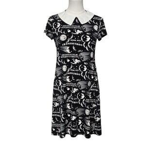 Folter Dress Womens Medium Black Ouija Occult‎ Gothic Peter Pan Collar USA